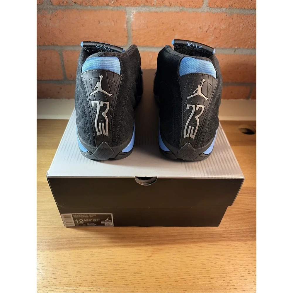 New Jordan Air Jordan 12.5 University Blue Black Suede 487471-007 Men's Sneaker